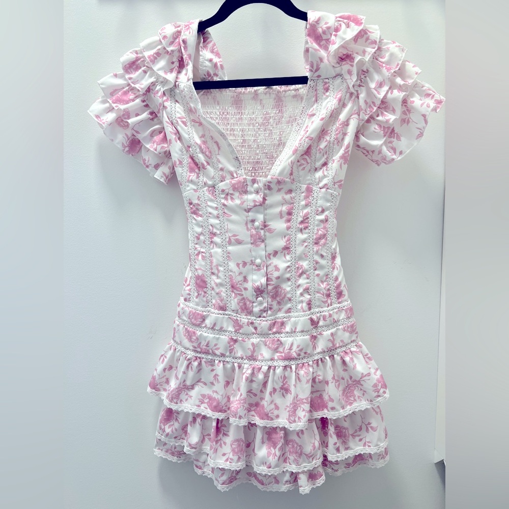 Colorful Natalie Pink Mini Dress